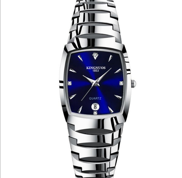 

luxury lovers couples quartz smart diamond watches 40mm dial mens 25mm diameter womenswatch tungsten steel calendar wristwatches, Slivery;brown
