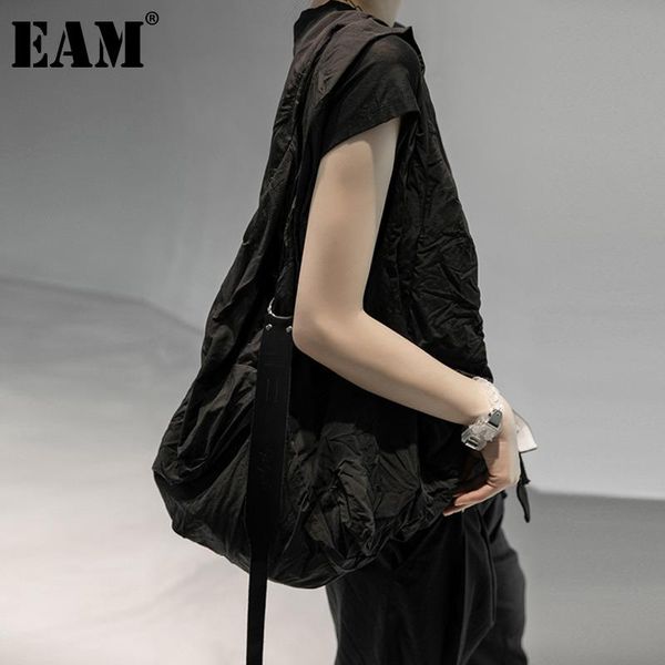 

[eam] women black pleated cotton casual bag personality accessories fashion tide all-match spring autumn 2021 1dd7727 belts, Black;brown