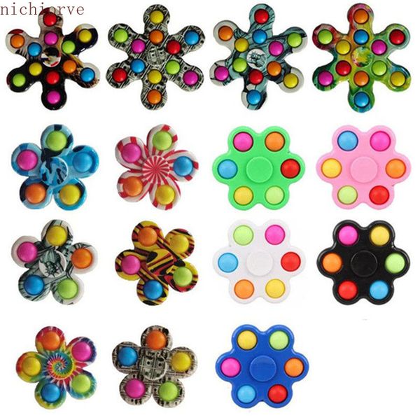 

push it fidget toys double-row pattern finger bubble press relief fingertip toy stress educational kids baby gift sensor fingers spinner