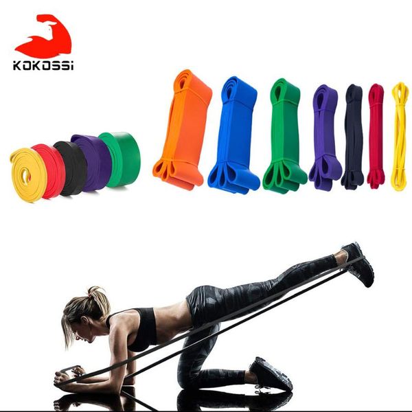 

kokossi fitness resistance band 208cm rubber material pilates training yoga tension strength bodybuilding bands
