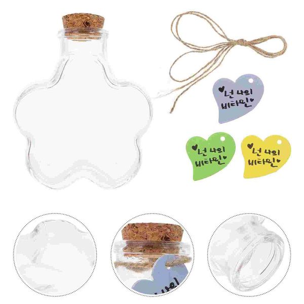 

storage bottles & jars 3pcs transparent wishing cork drift