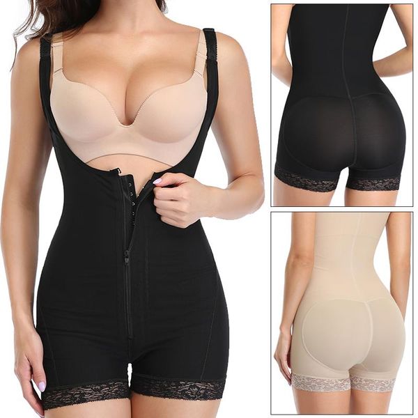 

women's shapers fajas women full body shaper slimming bodysuit bulifter waist trainer corset thigh slimmer modeling strap girdles plus, Black;white