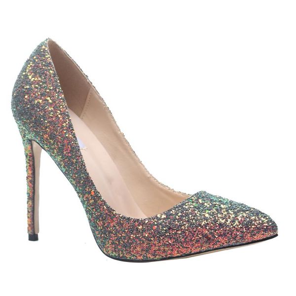 

dress shoes elegant sparkle pink thin high heel single night club, Black