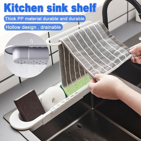 

sink kitchen drainer rack storage basket bag faucet holder adjustable bathroom accessorie 2021 & organization