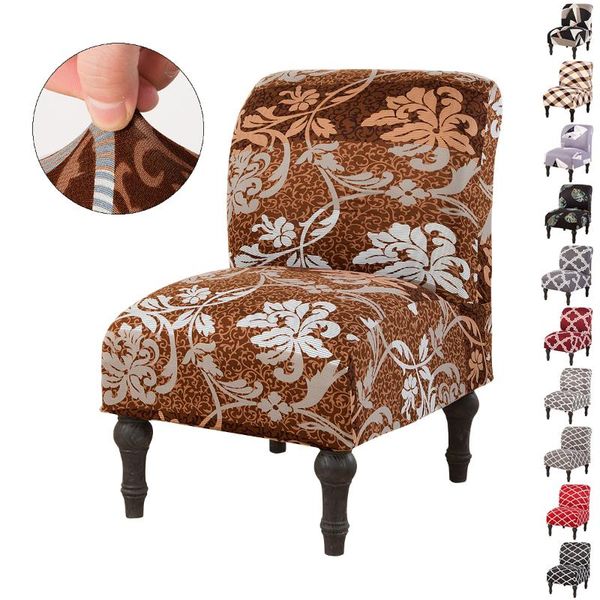 

morocco armless chair spandex stretch accent cover for living room floral print seat slipcover home decor d39 covers