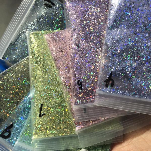 

5gram/bag ultra thin irregular fragments,10color ab holographic candy paper, colorful glitter piece sequins manicure flakes a0101, Silver;gold