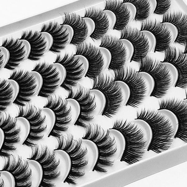 

false eyelashes lashes 20 pairs 3d faux mink fluffy soft wispy volume natural long eye reusable eyelashs makeup