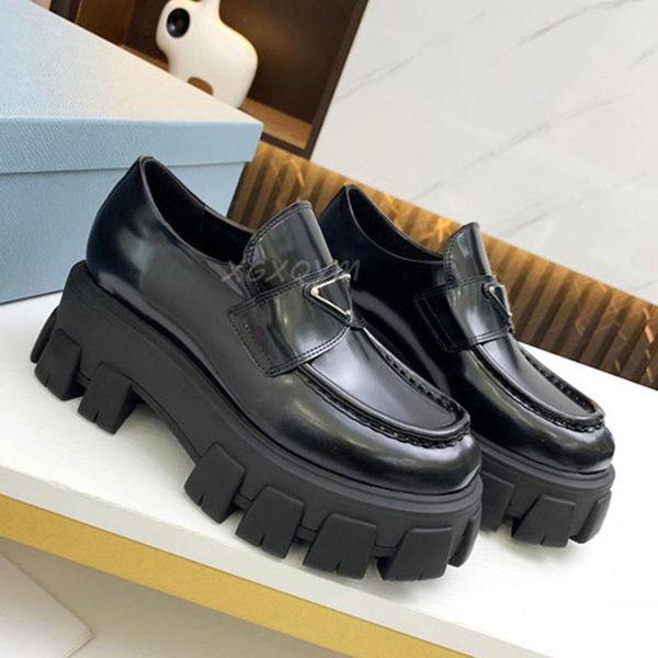 

dress shoes women's real leather fashion platform loafers brand designer casual sell ladies concise, Black
