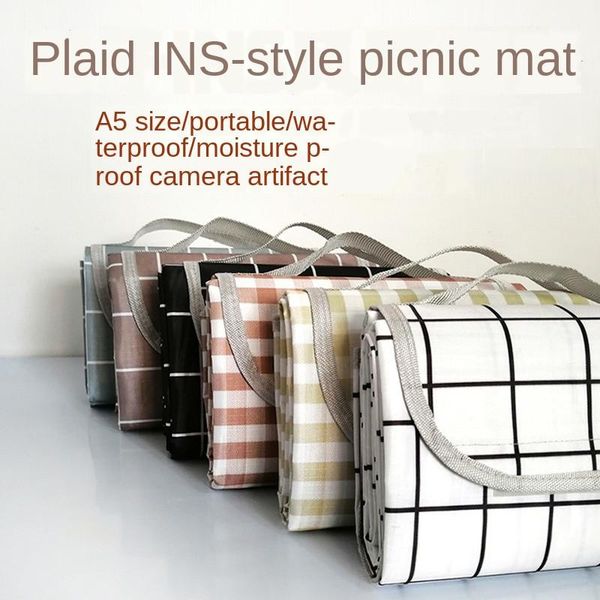

140x150/200x200cm portable outdoor beach picnic folding waterproof sleeping camping pad mat moistureproof plaid oxford fabric pads