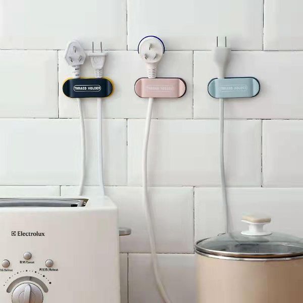 

hooks & rails lohas 4pcs punch-power plug hook electrical wire socket holder storage hanger multi-purpose home organizer