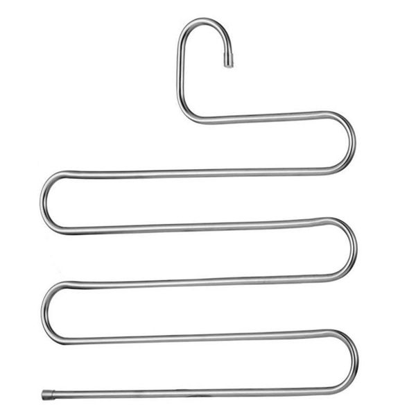 

laundry bags 5 pcs pants hangers trousers s-type stainless steel layers space saver clothes organizer multi-function jeans holder storage