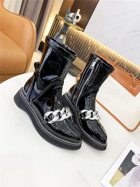 

designer luxury laura black pony hair ankle boots booties with chain bootie with original box