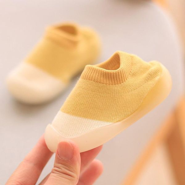 

socks baby shoes infant candy color cute kids boys girl soft soled child non-slip floor toddler first walkers, Pink;yellow