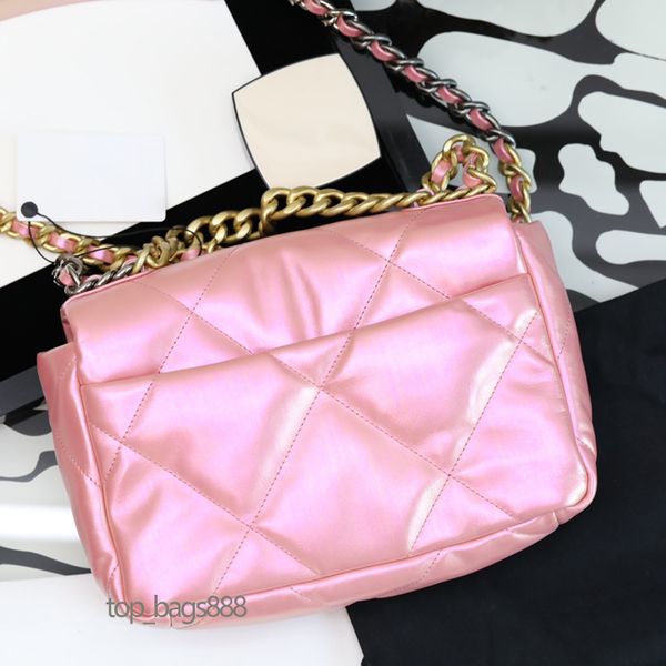 

2021 pearly pink high end 19bag ladies bag with series number cowhide stitching caramel lambskin top quality shoulder crossbody bags handbags purses