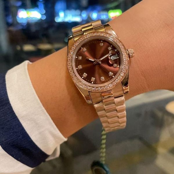

wristwatches luxury women watch mechanical 32mm sapphire jubbile bracelet men watches red dial datejust 36mm automatic movement, Slivery;brown