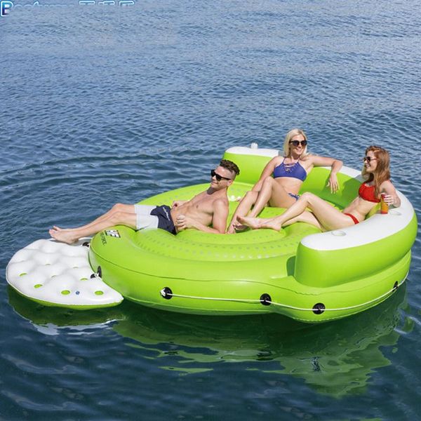 

inflatable floats & tubes floating island row bed rest water swimming leisure