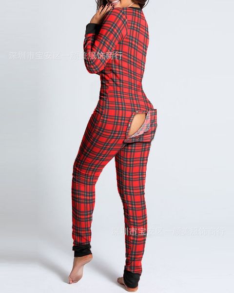 

dress female adults with cleavage on v pjs button-down functional... buttoned-down... flap pajama overalls... femme #40., Black;gray