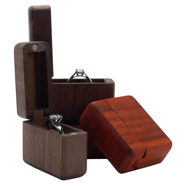 

wood ring box portable jewelry soft velvet insert handcrafted storage boxes & bins