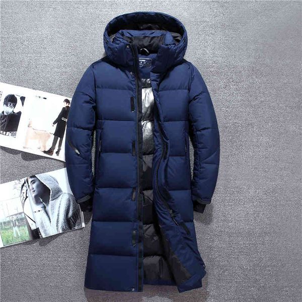

men's down & parkas long down jacket men white blue black thick warm windproof men's winter jackets parka coat -40 degree long k4b