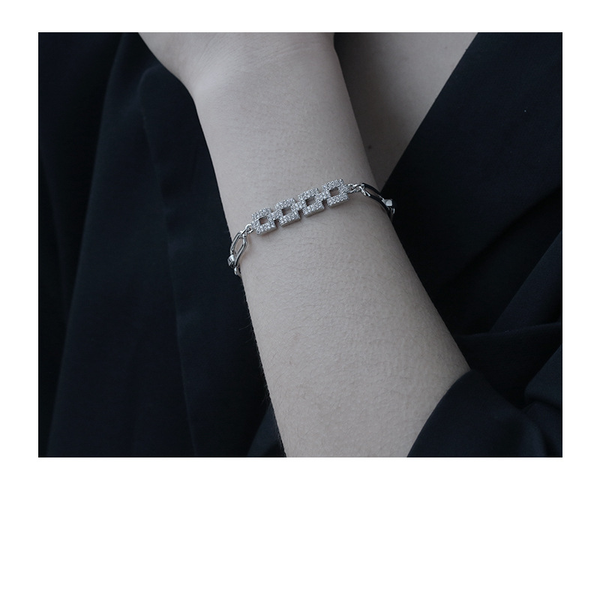 

link, chain fashion charm bracelet for women valentines gift wedding party jewelry girl giftÂ simple, Black