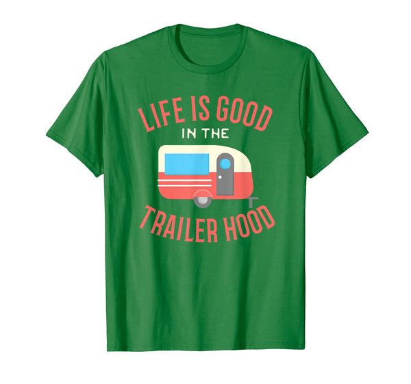 

rv trailer camping camper gift t-shirt life is good, White;black