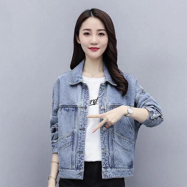 

women's jackets 2021 spring and autumn denim jacket korean loose black harajuku fashion, Black;brown
