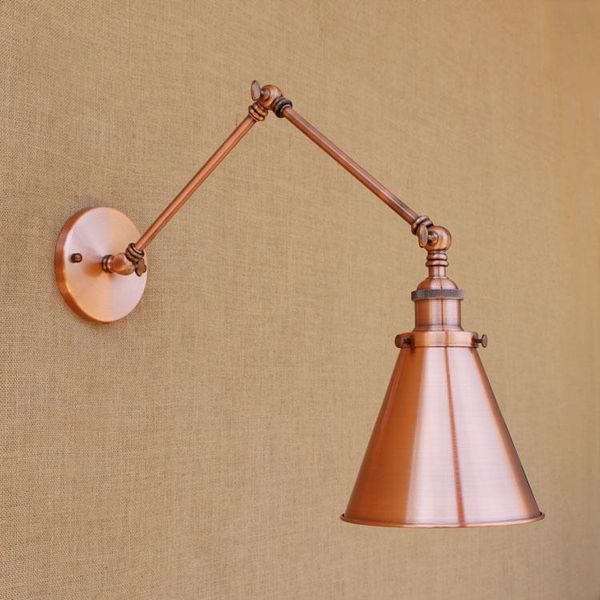 Lampade da parete a braccio lungo orientabili a braccio lungo Sala da pranzo Lampade a LED applique retrò in stile loft industriale vintage