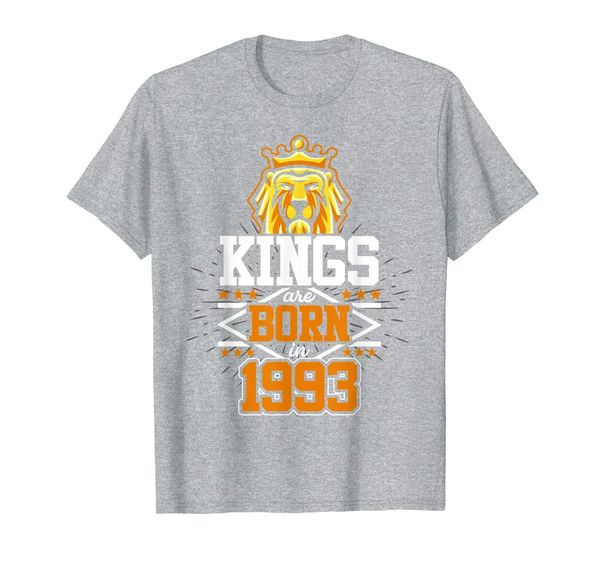 

mens kings are born in 1993 lion bday gifts 26th birthday t-shirt, White;black