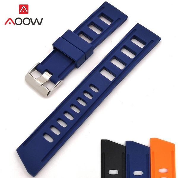 

watch bands 20mm 22mm silicone watchband for samsung galaxy huawei gt men sweatproof sport rubber replacement bracelet band strap blue, Black;brown