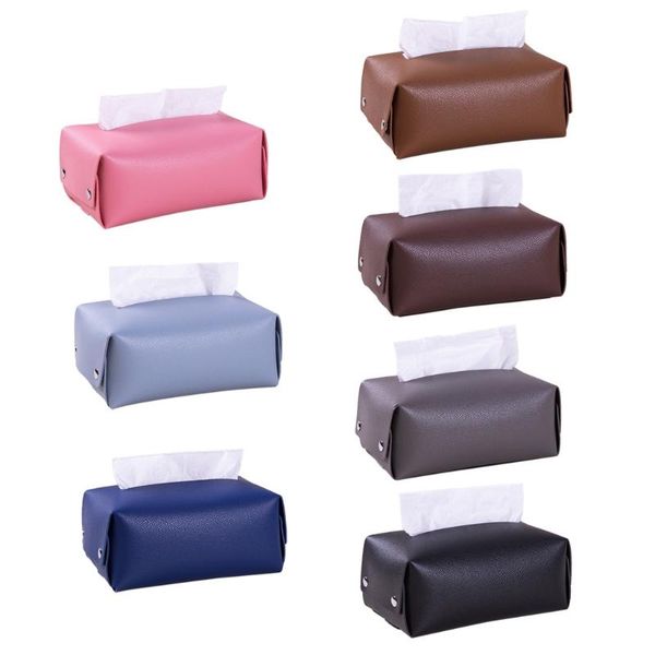 

tissue boxes & napkins nicefurniture pu leather box cover rectangular napkin holder organizer paper towel container for home office car