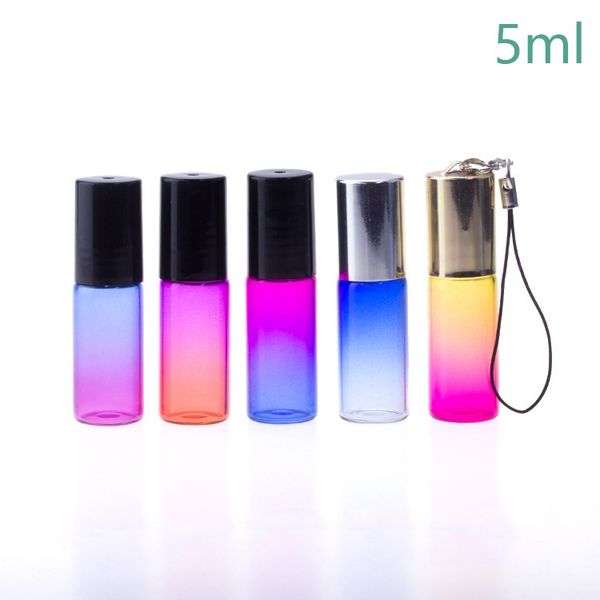 

5ml gradient roller packing bottle pendant cover portable perfume vials