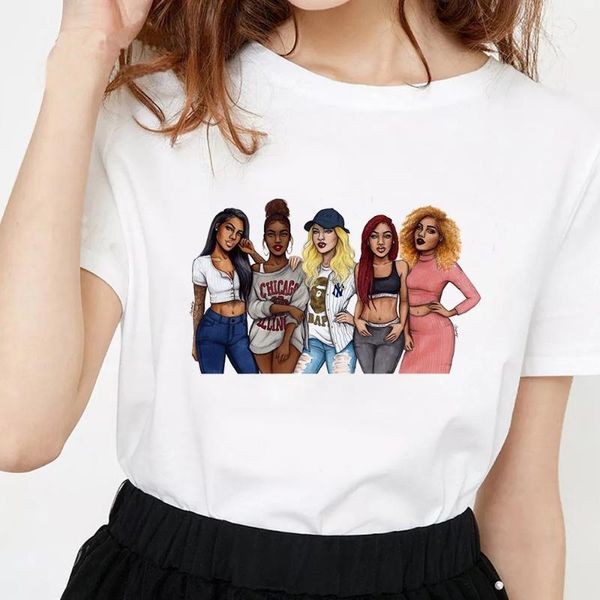 

women's t-shirt graphic tees women harajuku fashion korean version t shirt short-sleeved clothes vegan female camiseta mujer, White