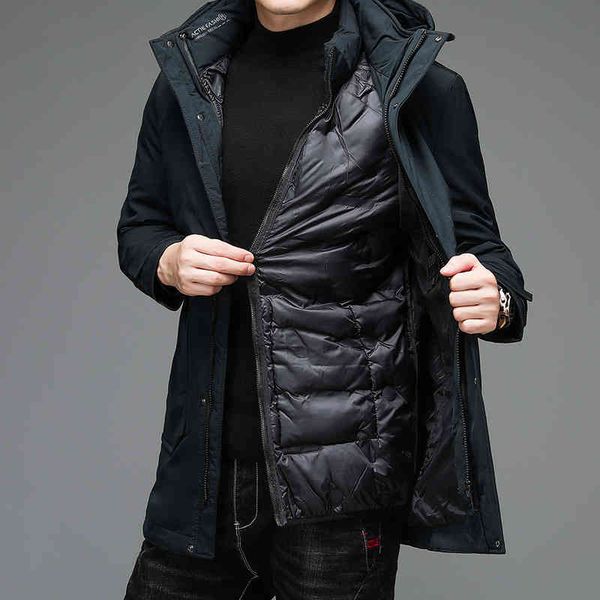 

winter men's thickened trend inner cap detachable cotton padded et middle-aged young people's loose and versatile warm, Black