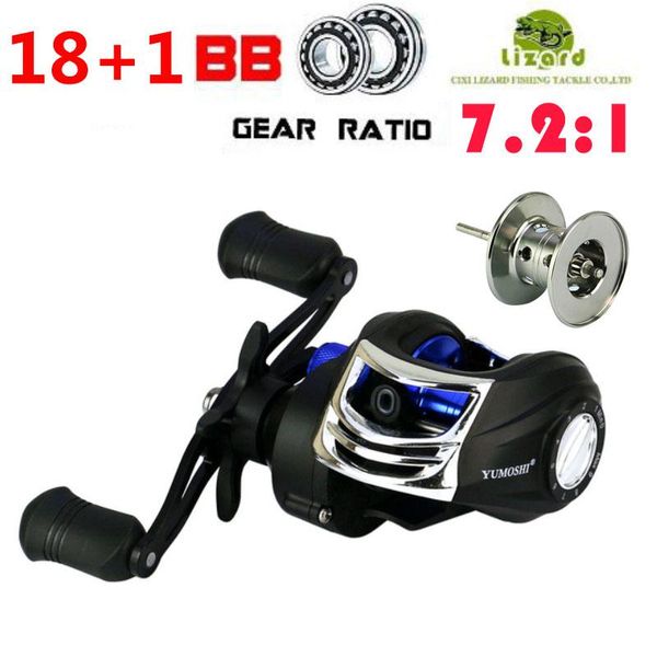

baitcasting reels yumoshi 7.2:1 18+1bb reinforced reel 10kg max drag fishing high speed left right hand