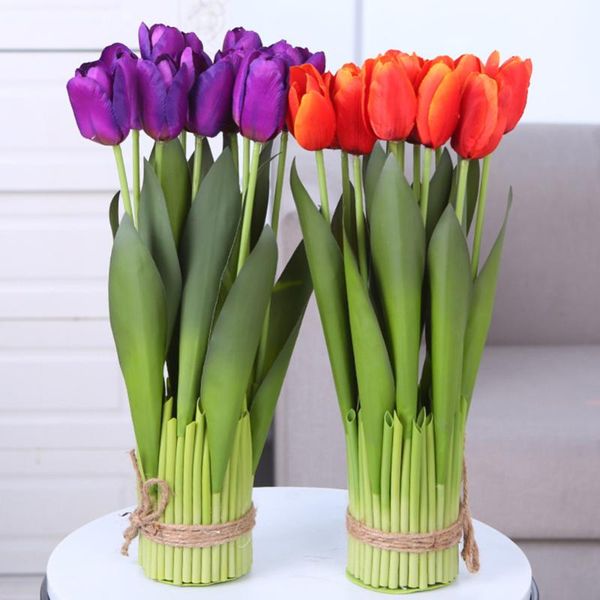 

decorative flowers & wreaths 12 heads artificial tulip bouquet long stem real touch simulation for home room party wedding decoration