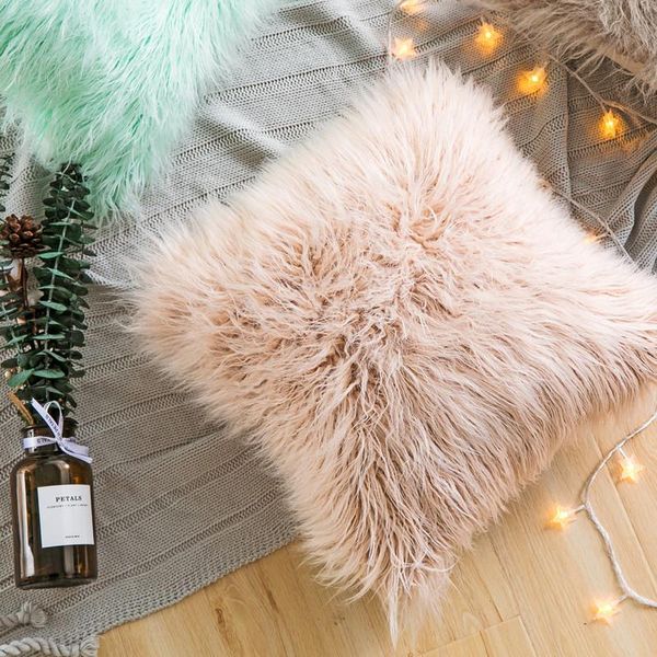 

pillow case 2pc solid soft fur plush decorative cushion cover for home bed room pillowcases pillows car seat decoration sofa