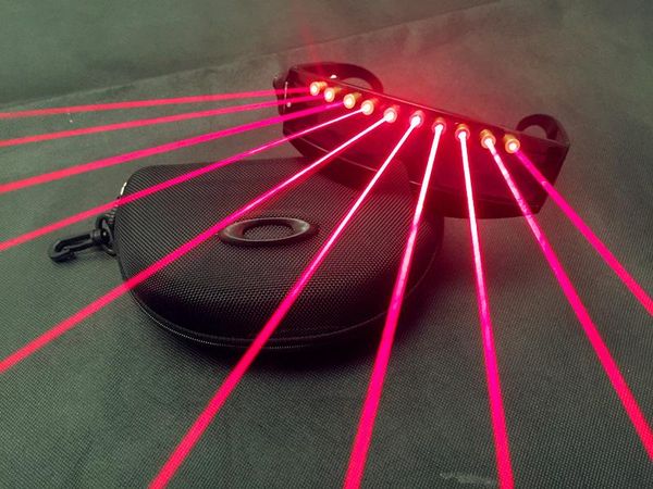 Decorazione per feste Spettacoli per DJ Occhiali illuminati Artisti per discoteche Palcoscenico Laser rosso lampeggiante LED luminescente Forniture per regali di novità