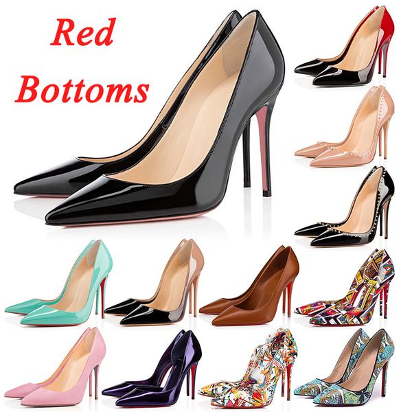 

2021 high designer heels red bottoms dress shoes lady 8cm 10cm 12cm platform peep-toes sandals luxurys designers pointed toe reds sole pumps, Black
