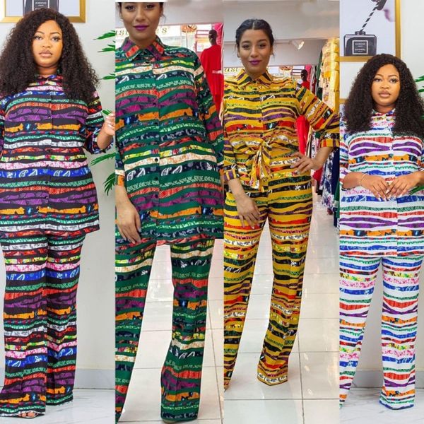 

women's tracksuits dashiki traditional african clothing 2 piece set women africaine print loose casual and trousers suits clo, Gray