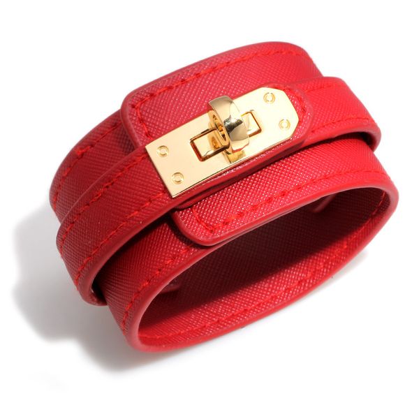 

new women's fashion versatile wide leather bracelet yiwu jewelry, Golden;silver