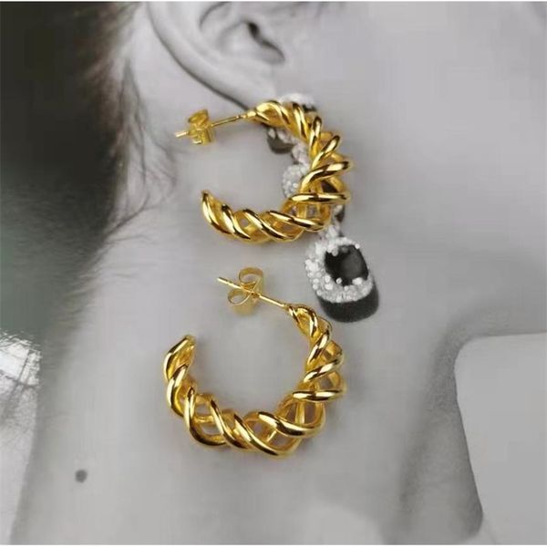 

75%off outlet new hollow earrings and twisted earrings, Silver