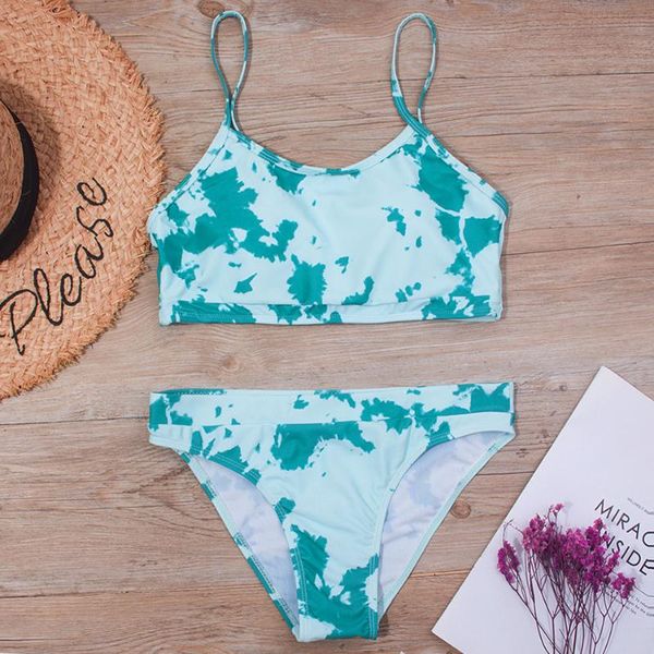 

one-piece suits tie dye girls swimsuit kids two piece children's swimwear 7-14 years girl bikini set teenage bathing suit beachwear 202