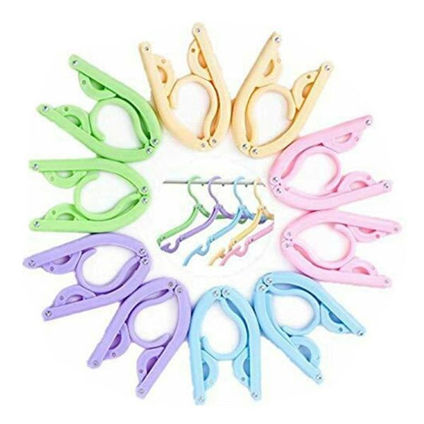

hangers & racks multi-functional plastic clothes hanger travel space saving foldable creative rack children baby