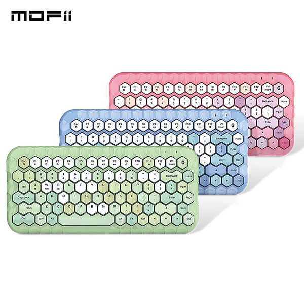 

mofii multimedia bluetooth wireless keyboard multi-device multi-color computer keyboards for windows macos android laptop