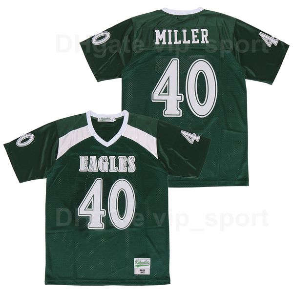 

high school valley ranch football 40 von miller jersey team color green all stitched breathable pure cotton sport on sale, Black