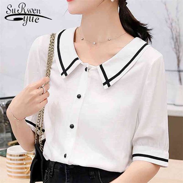 

women blusas mujer de moda chemisier femme blouses camisas camisa femenina casual solid blouse 4823 50 210427, White