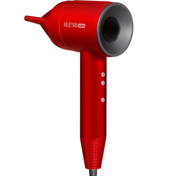 

ulesm 3 modes 1500w hair dryer leafless high-speed constant temperature control anion hair blower - red &eu plug 220v