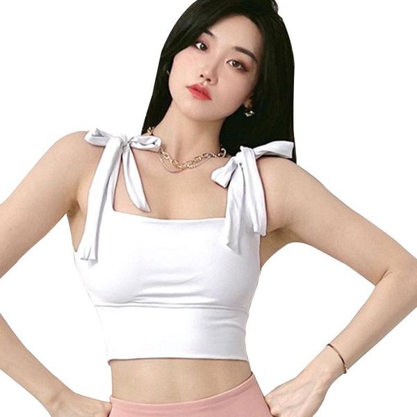 

yoga outfit summer lace up sports underwear women's running sling gathered to shape the beautiful back fitness bra 3 colors