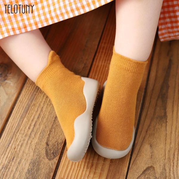 

first walkers infant toddler indoor solid soft casual baby elastic socks shoes boy girl rubber sneaker cotton