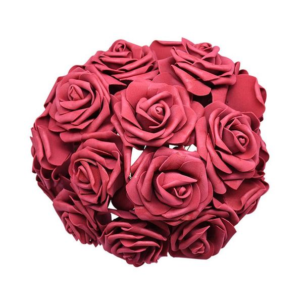 

24pcs 7cm artificial foam rose flower head bride bouquet handmade festive party scrapbooking wedding home decoration decorative flowers & wr